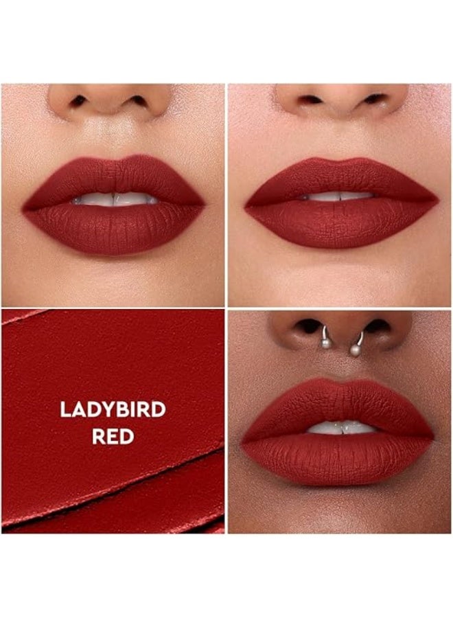 كيرو أحمر شفاه سائل غير لامع من كيرو، لون أحمر ليدي بيرد (أحمر طوبي)، 5 مل، مقاوم للانتقال، لون شفاه سائل، يدوم طويلاً، نباتي، خالٍ من البارابين، زيت الأفوكادو، أحمر شفاه غير سام للون غني - Image 3